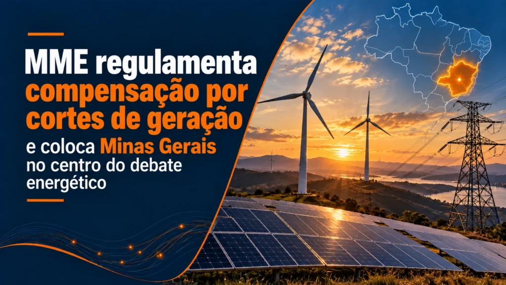 MME regulamenta compensação por cortes de geração e coloca Minas Gerais no centro do debate energético